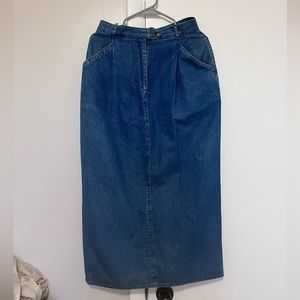 Vintage Denim Maxi Skirt